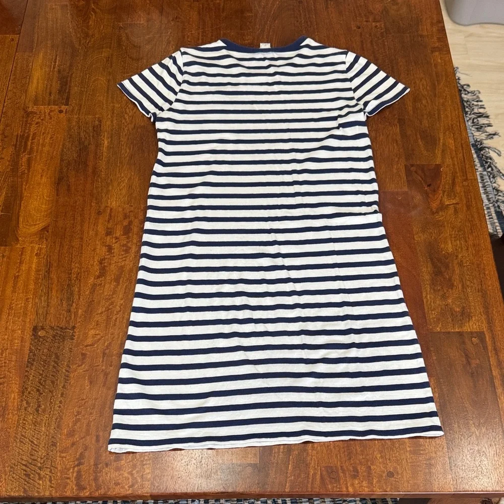 J. Crew Striped Navy and White Dress