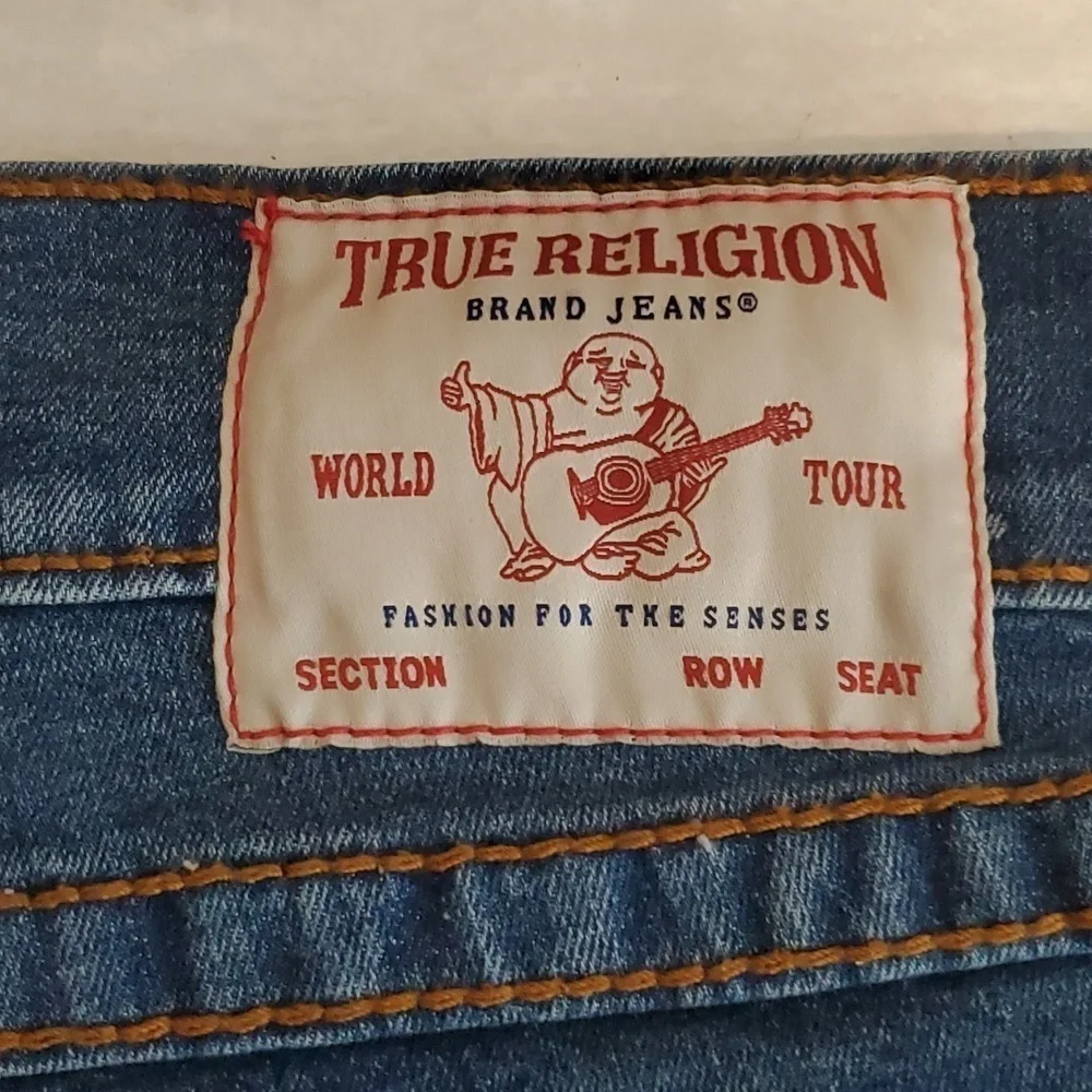 True Religion Geno Jeans 32x32 Relaxed Slim Dark Roper Wash‎ Big T Flap pocket