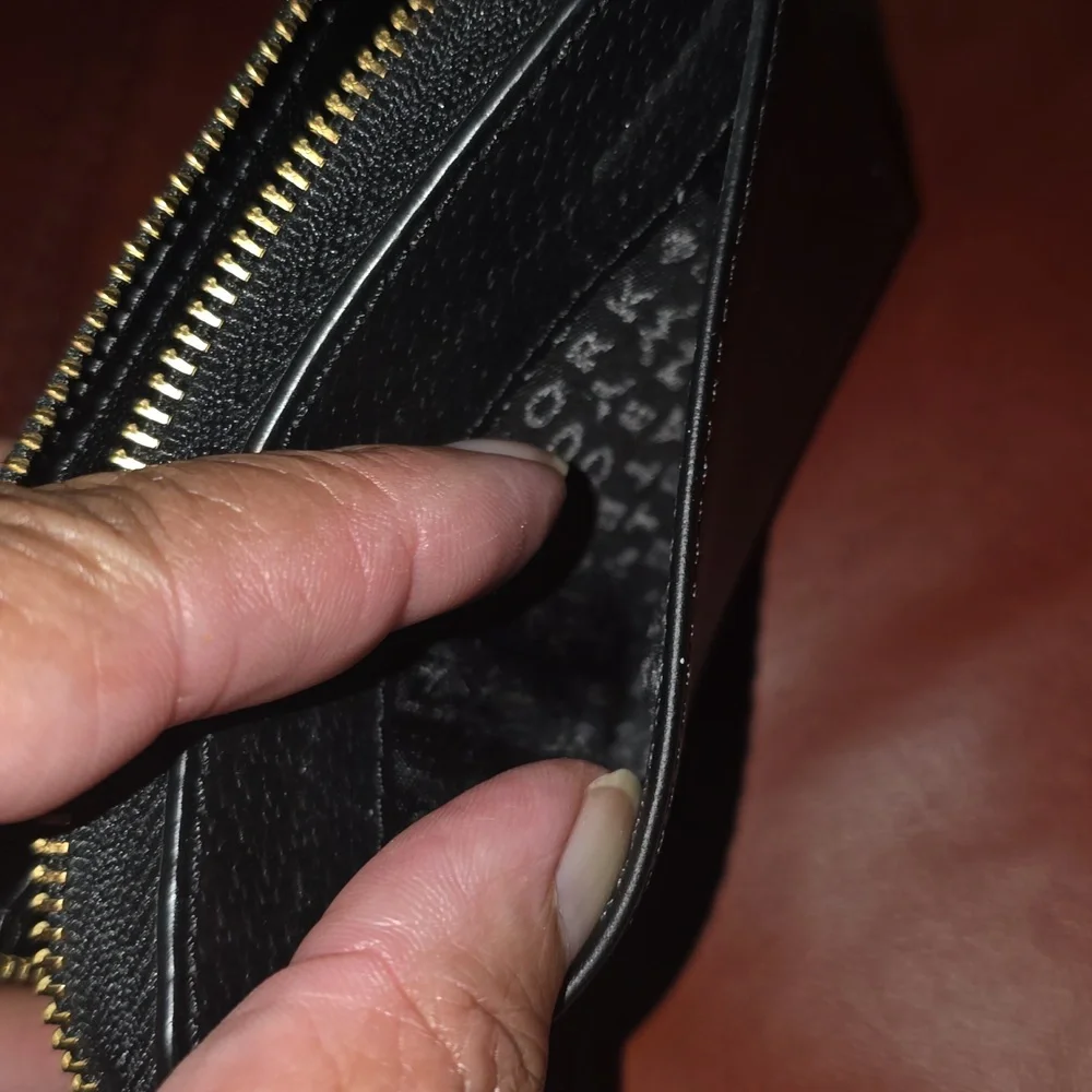 Kate Spade Black Leather Wallet with Gold Accents