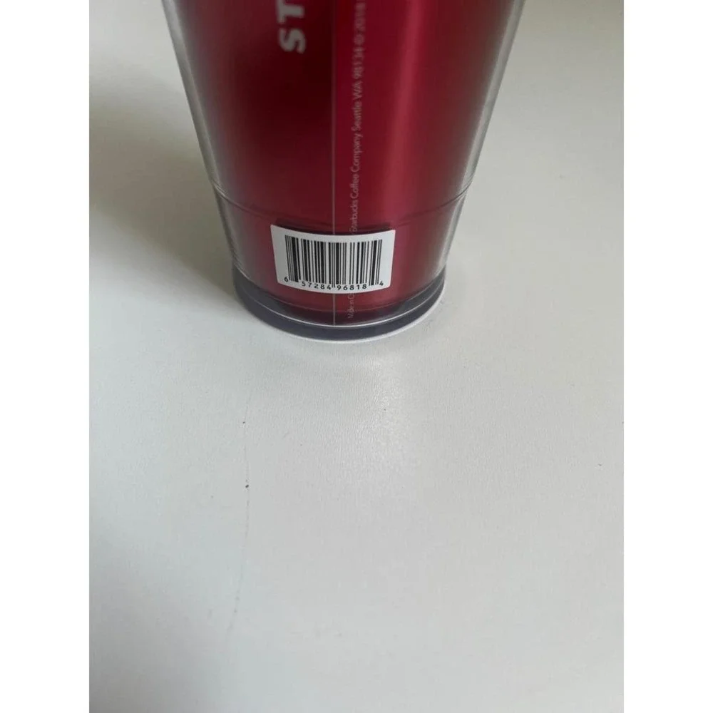 Starbucks Red Plastic Tumbler with Lid and Straw 16 fl oz‎ New