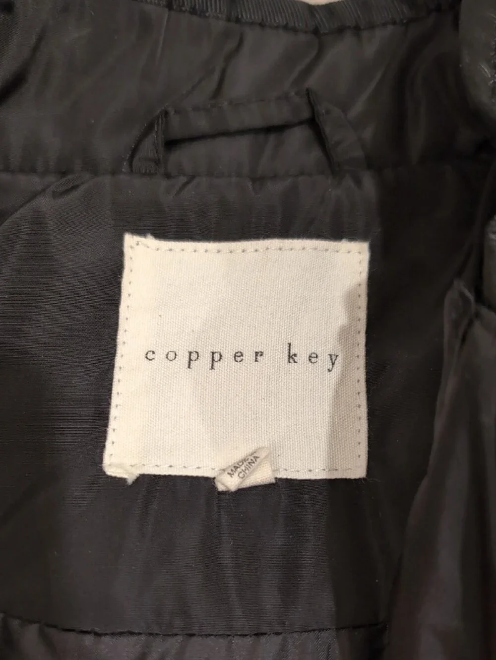 Copper Key black quilted