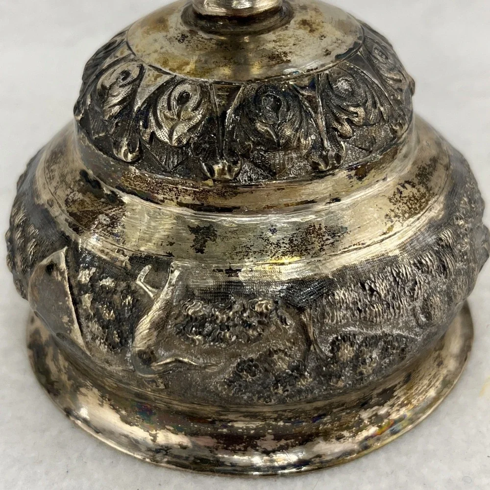 Antique Tibetan Tibet Buddhist Silverplate Yak Butter Lamp Cup , 5.5x3.5