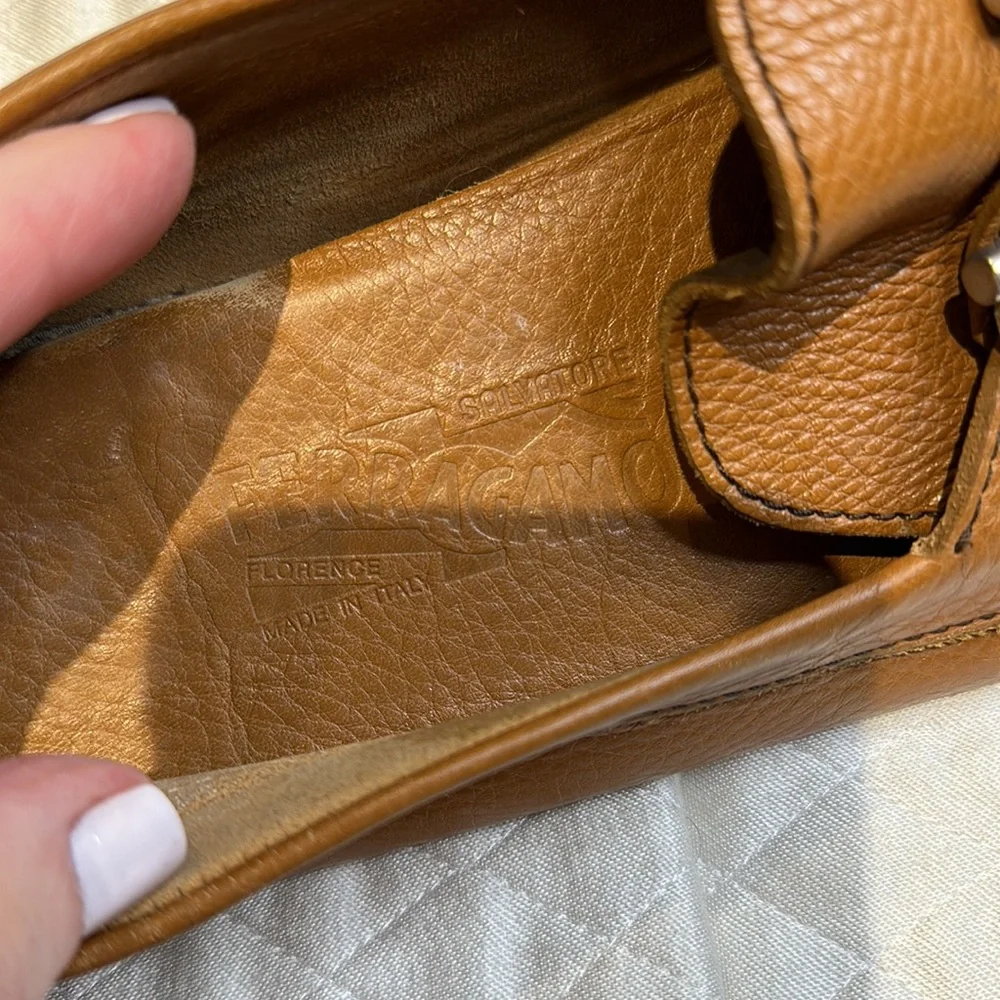 Salvatore Ferragamo Men's Leather Bit Loafers in Cognac Brown