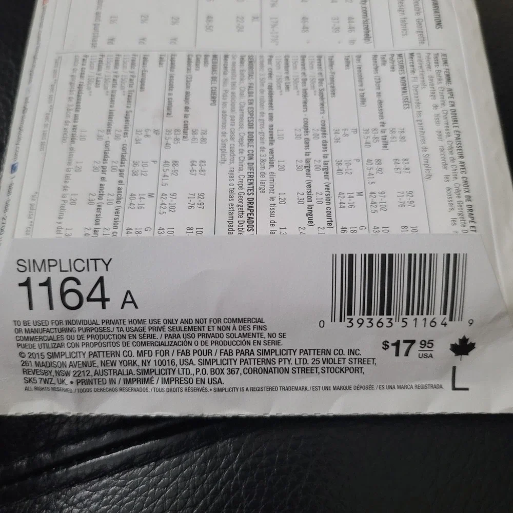 Simplicity 1164 easy