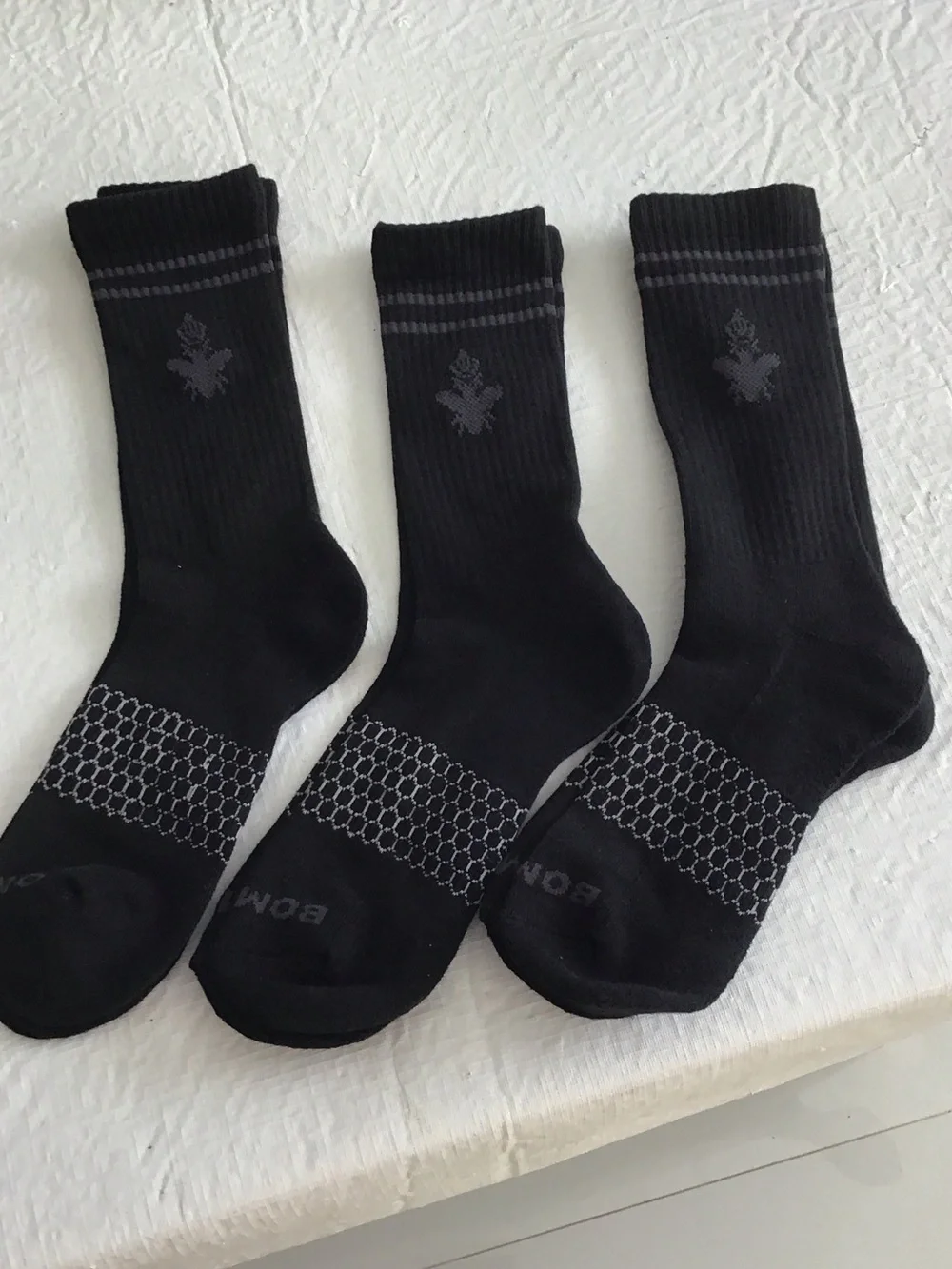 3 pairs of Men’s Black Athletic Crew Socks - Performance Comfort NWOT ##