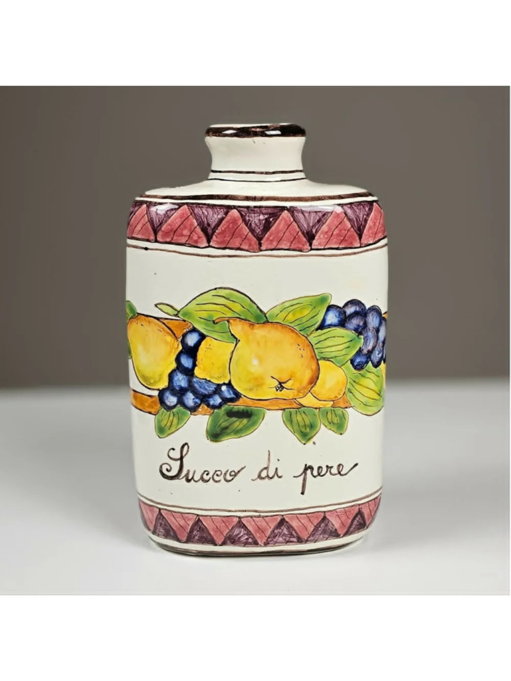 Vintage Ceramiche Giacomini Orvieto Italian Pottery Succo Di Pere Pear Jar
