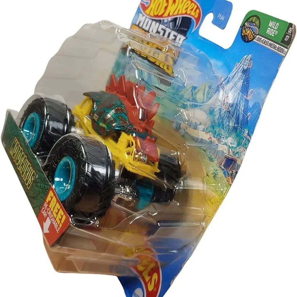 Hotwheels Monster Trucks 2021 Motosaurus with re-Crushable Car