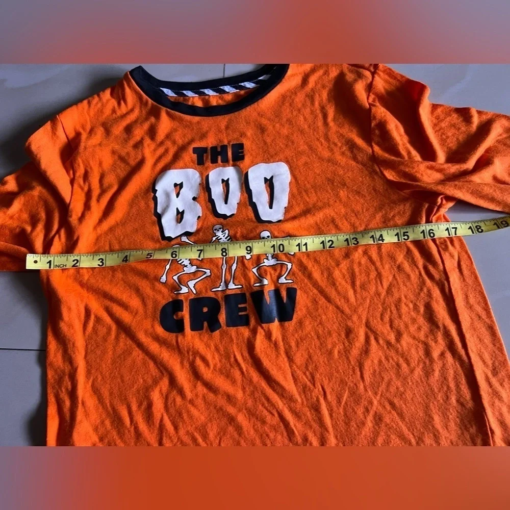The Boo Crew Halloween Child Pajama Top XL/XG (14/16) Orange and black
