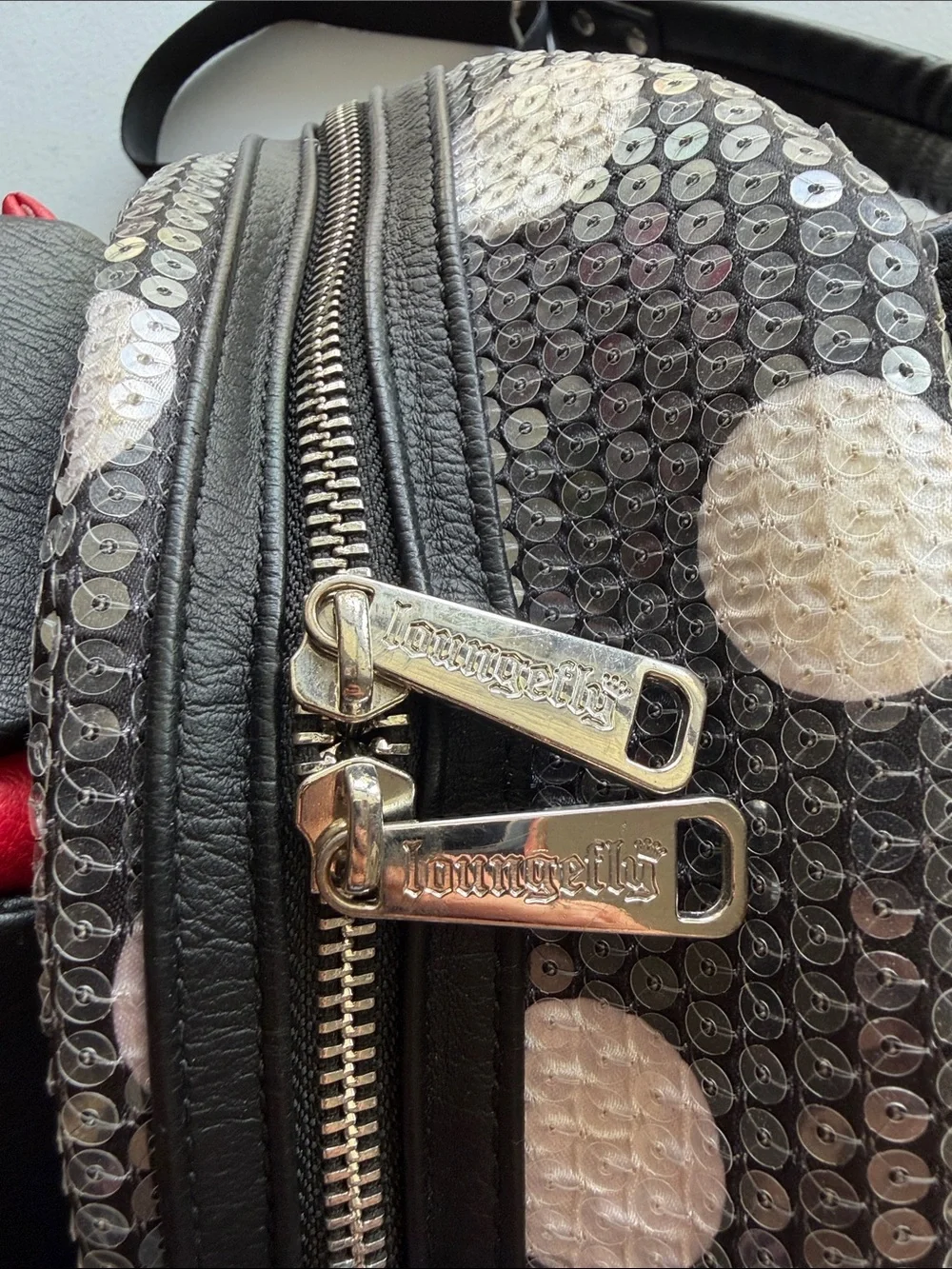 DISNEY x LOUNGEFLY Minnie Mouse Sequin Polka Dot Mini Backpack
