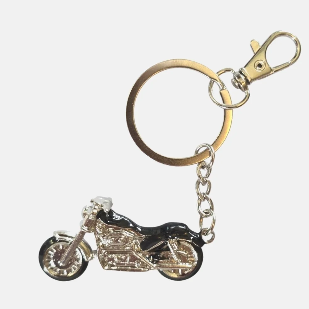 Motorcycle Black and Silver Purse Charm