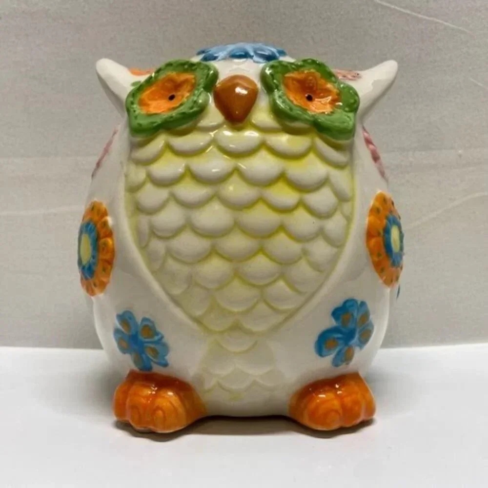 Vintage Pier 1 Owl Piggy Bank 5