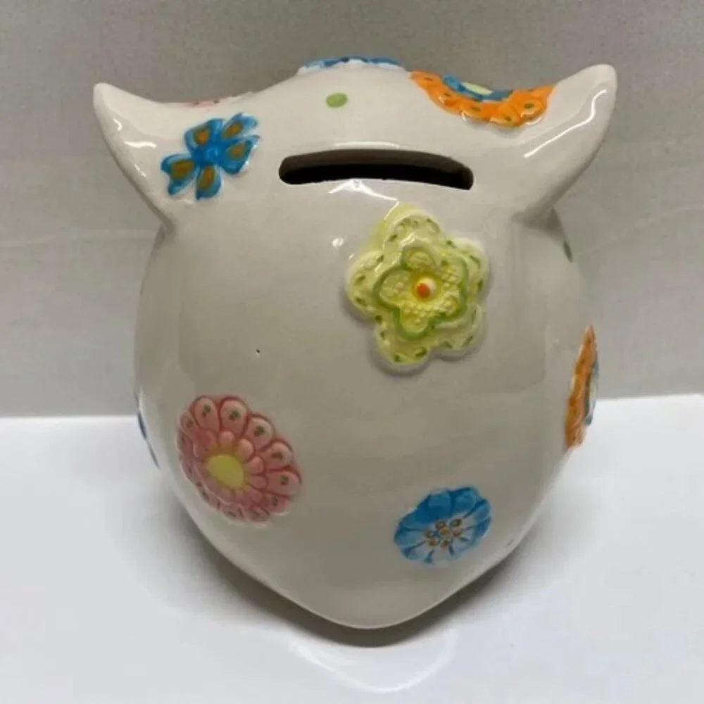 Vintage Pier 1 Owl Piggy Bank 5