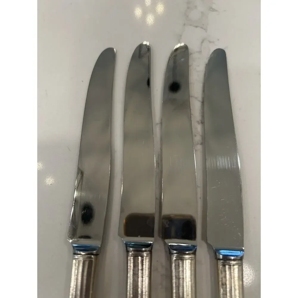 Vtg Set‎ Of 4 Oneida Community CORONATION 9.5” Dinner Knives Silverplate 1936