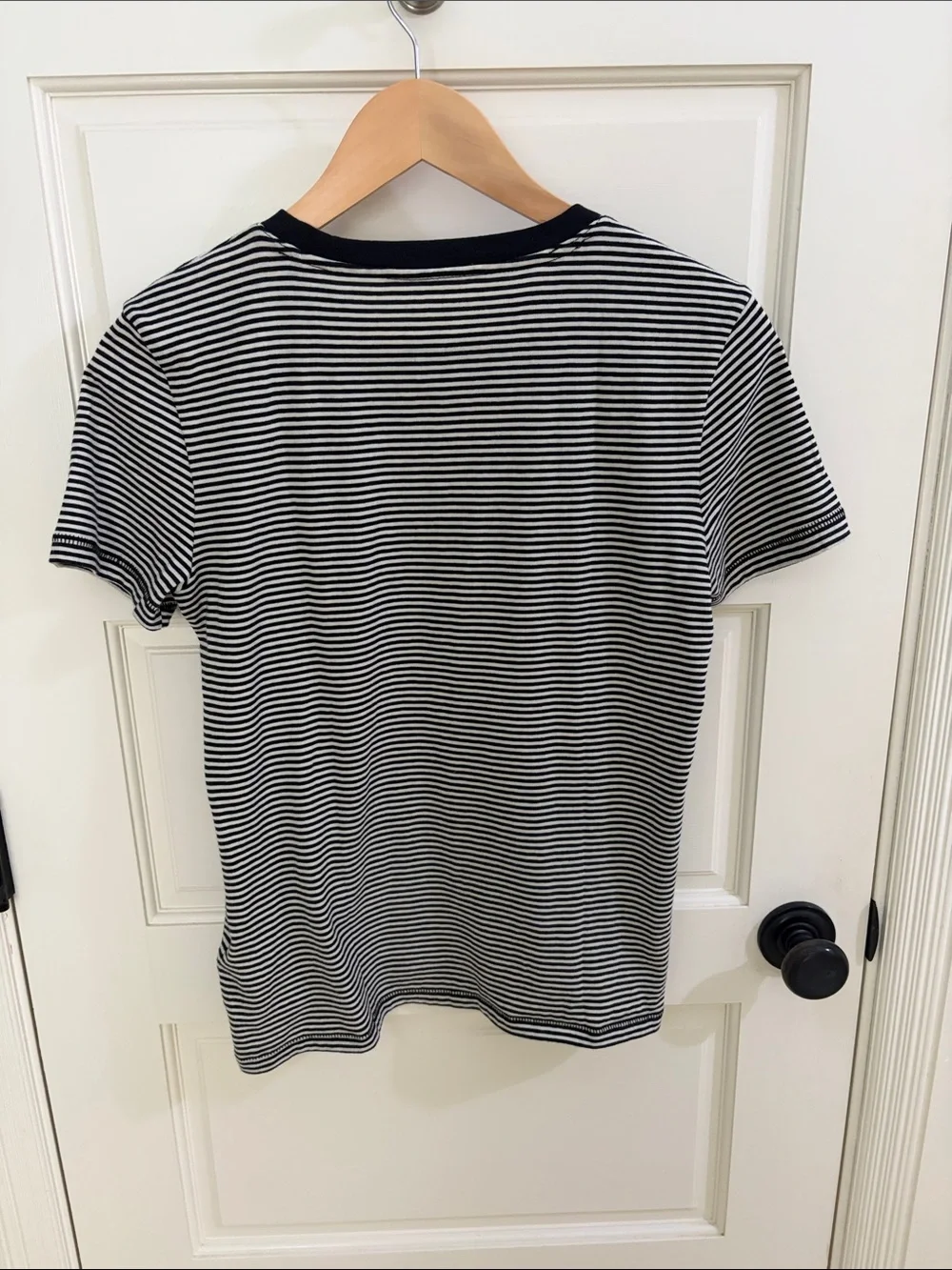J Crew Vintage Jersey Classic Striped Black & White Crewneck T-Shirt