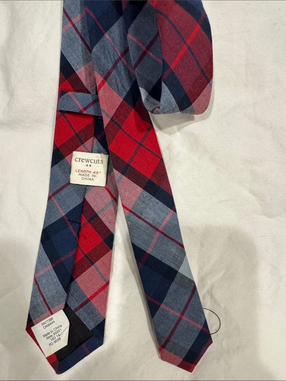 Crewcuts Red, Navy & Light Blue Plaid Tie