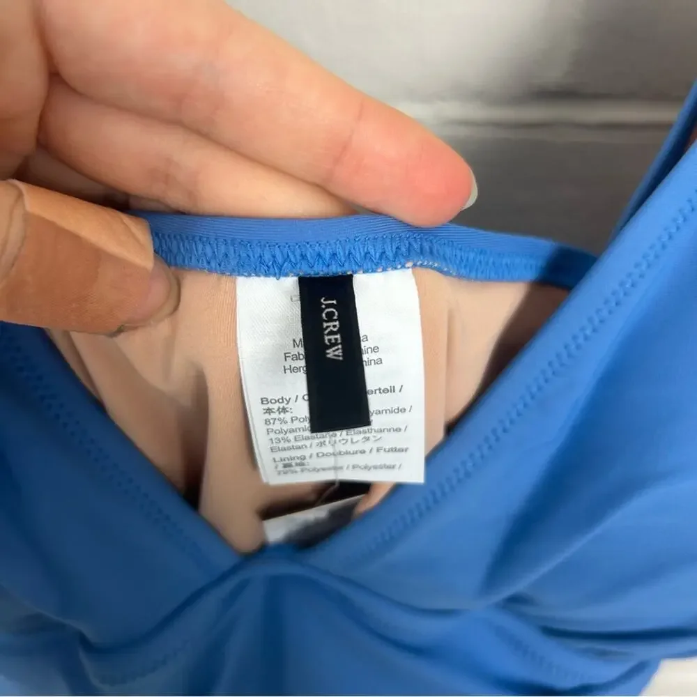 NWT J.Crew Ruched Femme Blue Padded One Piece Swimsuit Size 18