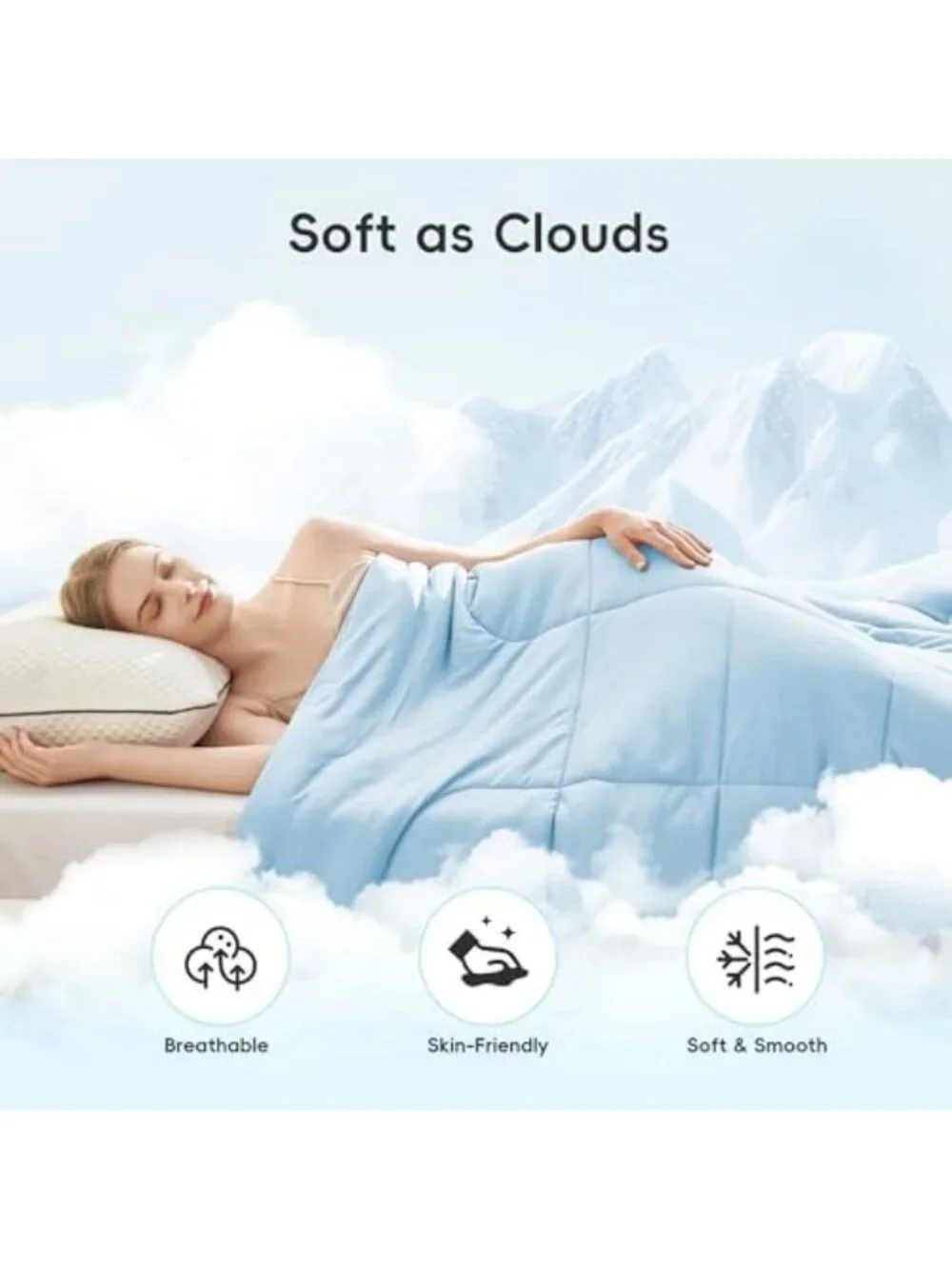 Lightweight Cooling Comforter Full/Queen - Breathable Summer Blanket for Hot