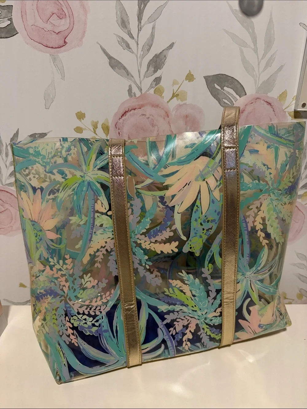 Lilly Pulitzer Pastel Palm Print Tote
