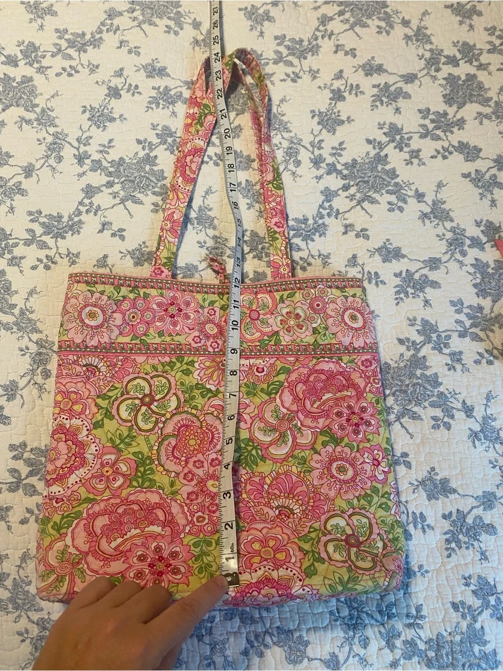 Vera Bradley Vintage Petal Pink Classic Tote Bag and Pencil Pouch