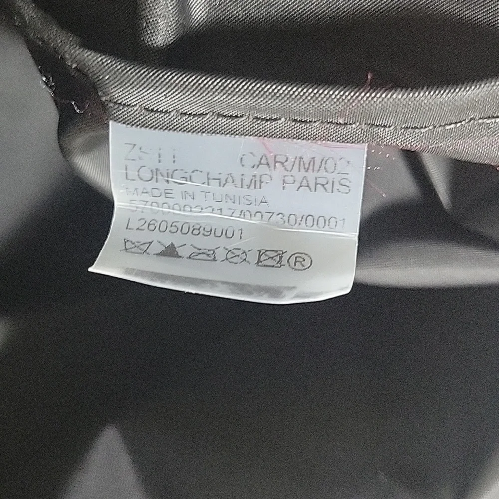 Longchamp Lepliage Black Tote Bag with Brown Leather Trim