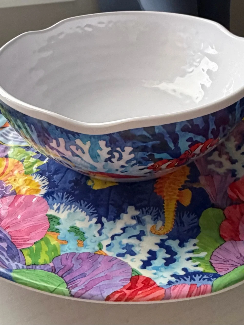 Dip Bowl & Matching Plate - Sea Life