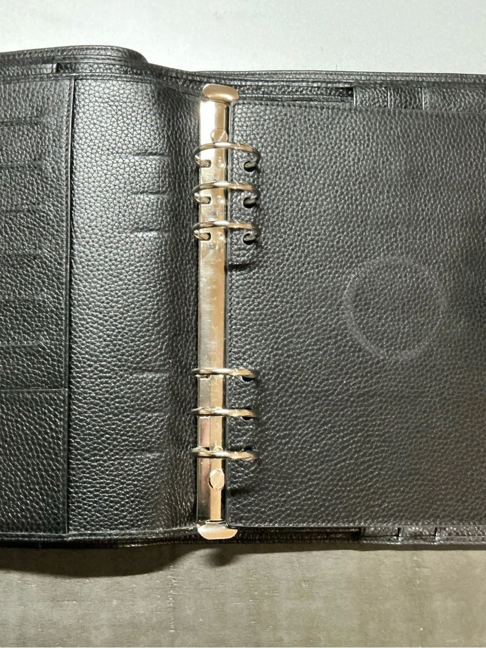 Professional Black Leather Planner Folio with Snap Closure
