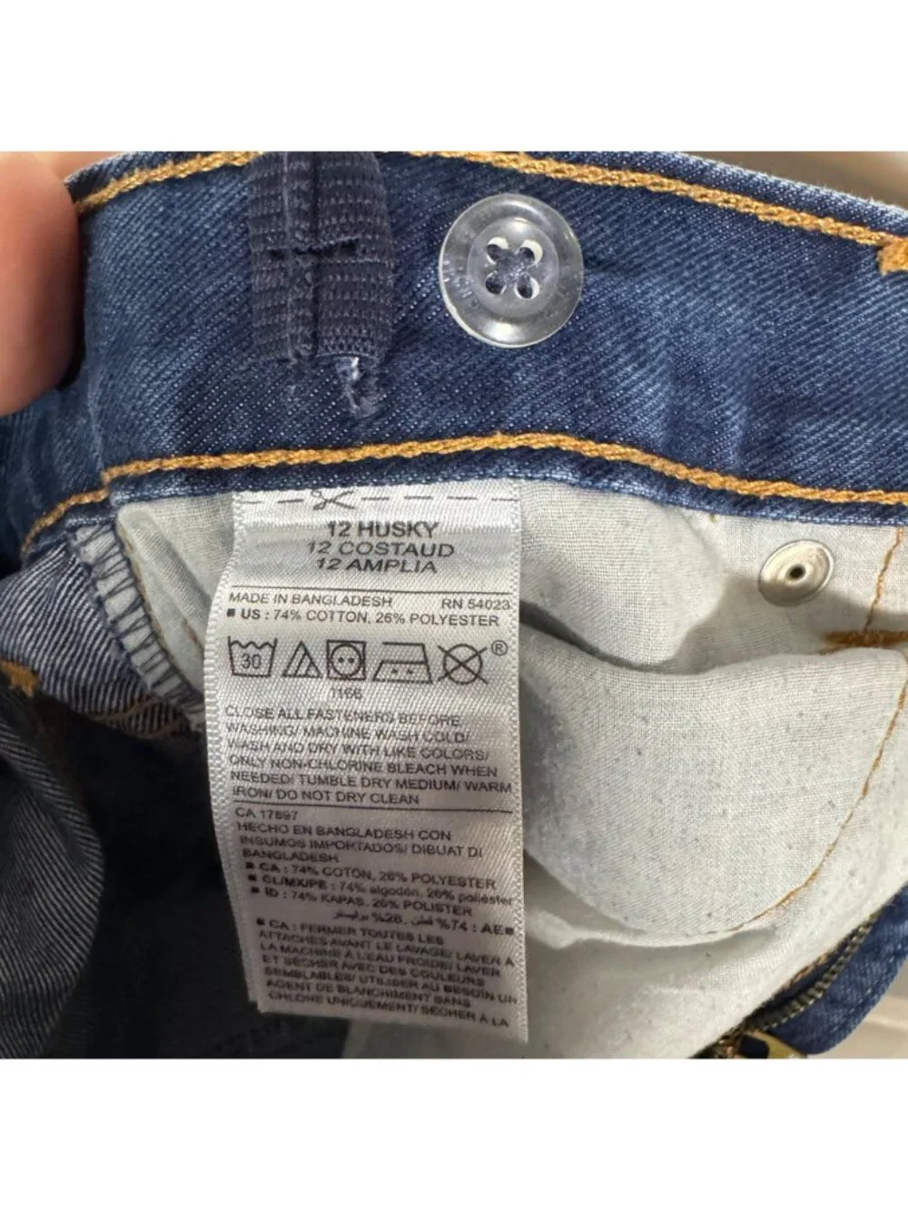 Old Navy 12 Husky Boys Straight Dark Wash Jeans Cotton Blend Classic Scholarcore