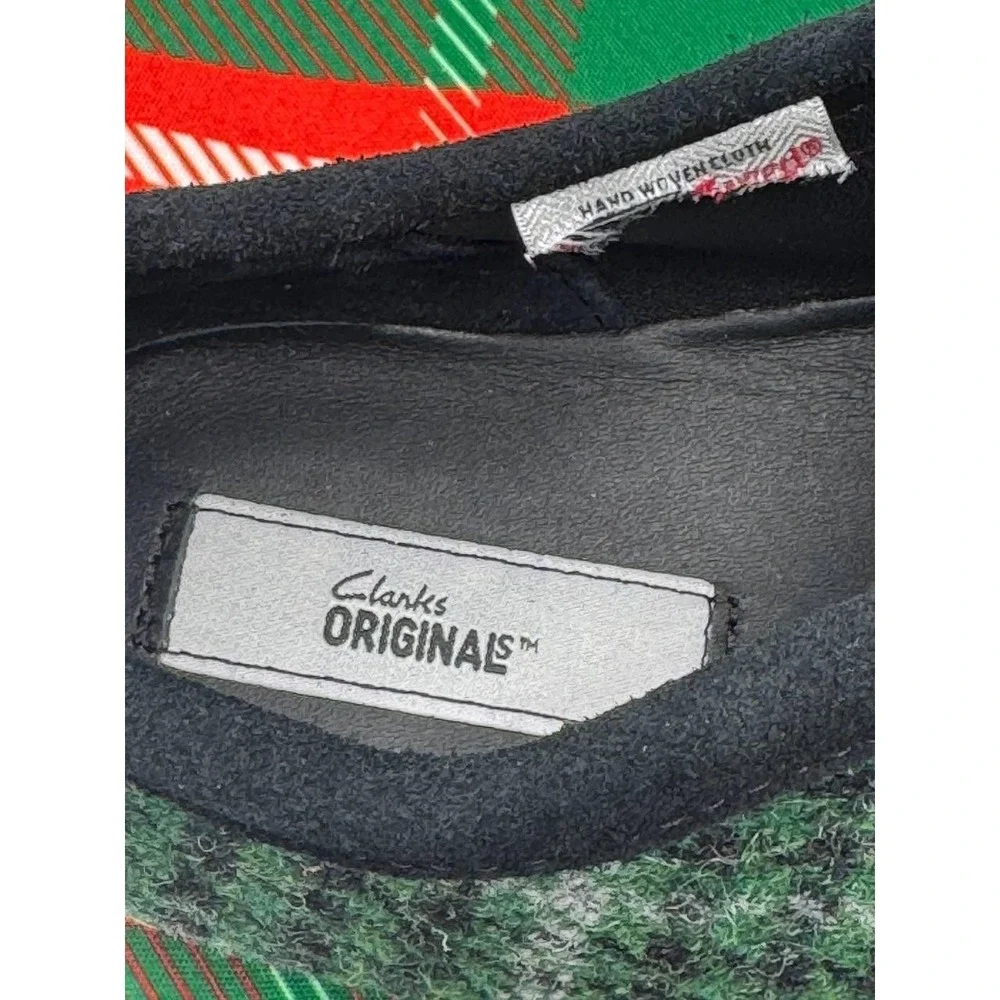 Clarks Originals Wallabee Shoes Mens‎ 10 Green Wool Houndstooth Plaid Tweed