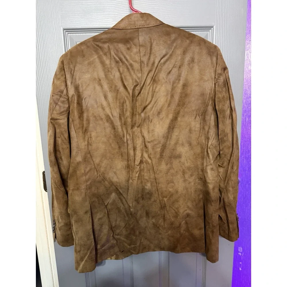 Cremieux Mens Two Button Sport Coat Micro Suede Polyester Brown Size 42R