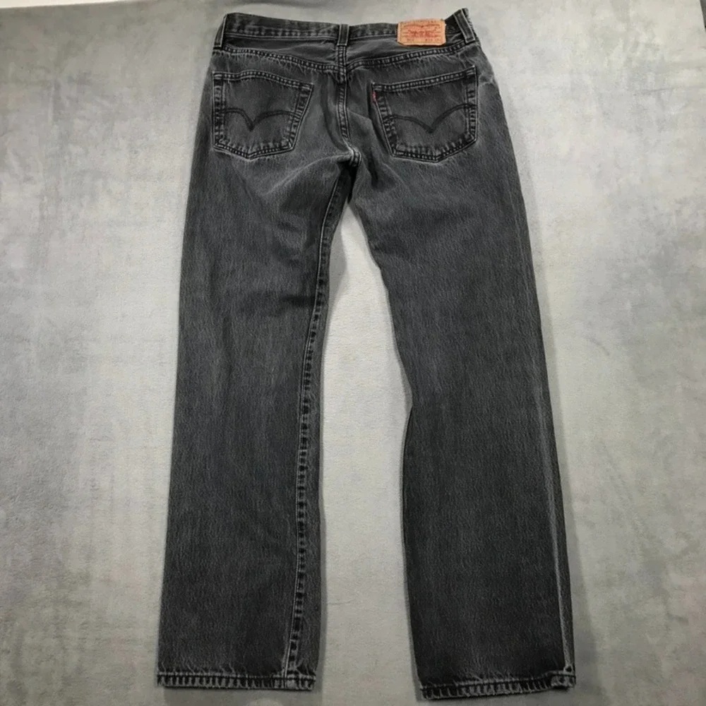 Vintage Y2K Levi's 501 Jeans Men's 34x34 Black Faded Gray Grunge Rock Button Fly