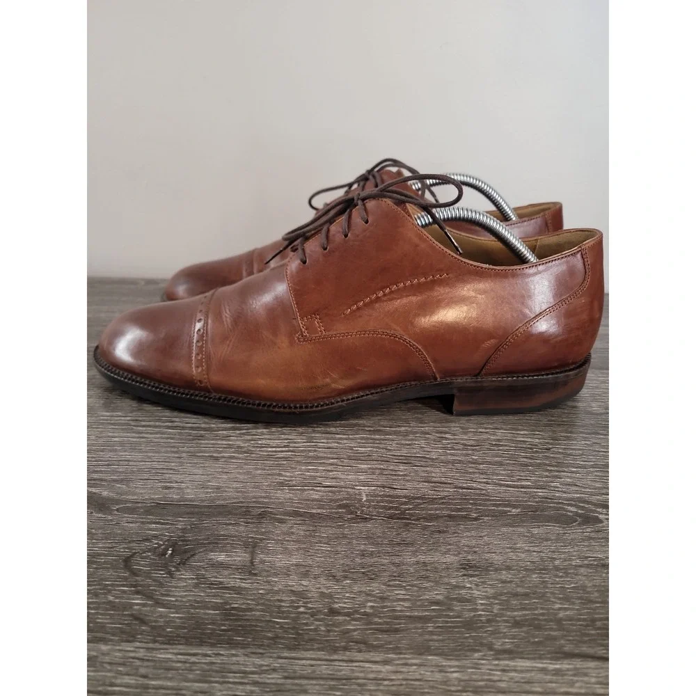 Johnston & Murphy Signature Series Cap Toe Derby Shoes Men's 10 M‎ Brown Leather