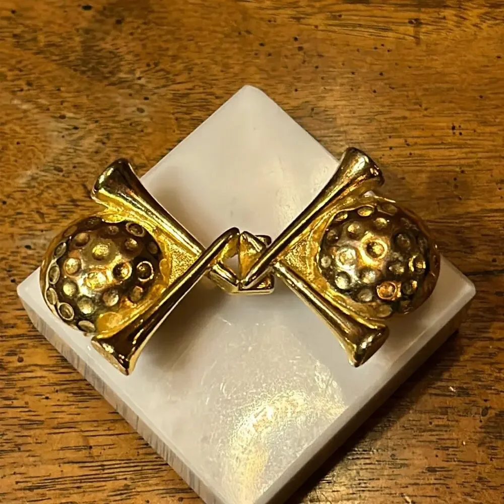 Jeannie 1979 Vintage Golf Ball Tees Gold Tone Ladies Belt Buckle #160