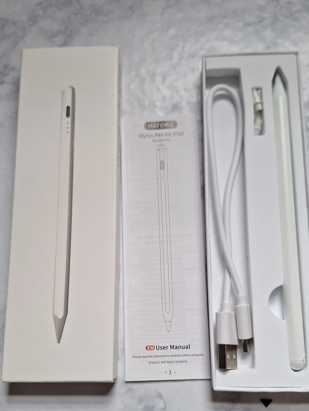 White Stylus Pen for Tablets with USB-C Charging
