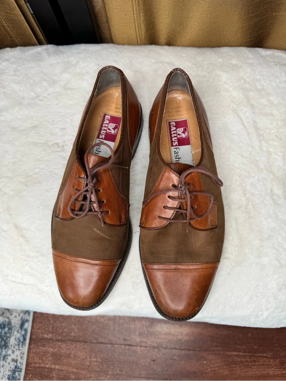 Gallus Fashion Brown Leather Cap Toe Oxford Dress Shoes Men’s US 8 Made Germany