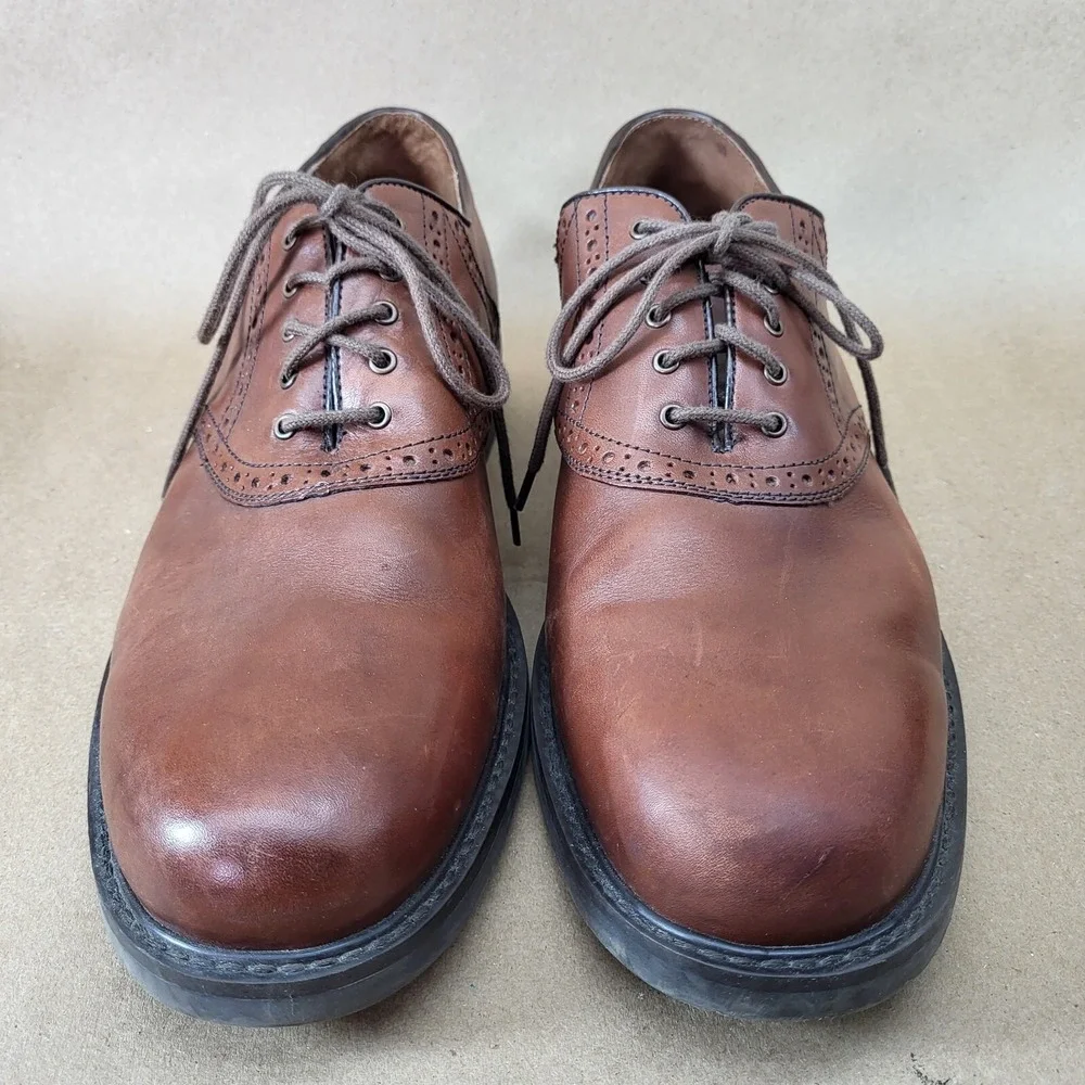 Johnston & Murphy Dress Shoes Mens 11.5 M Oxford Brogue Brown Leather 20-1258