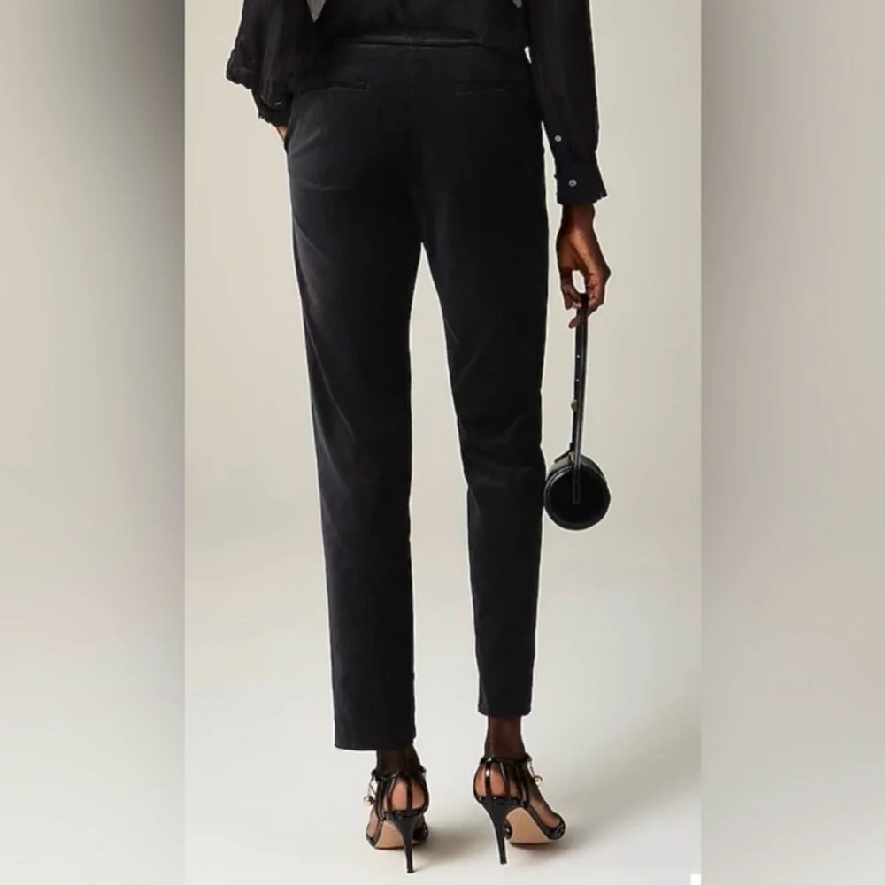 J. Crew Kate Slim Fit Pant in Black‎ Velvet.