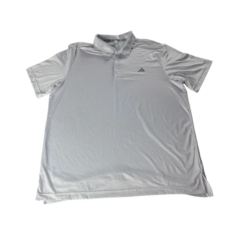 Adidas‎ Mens Performance Polo Shirt XL Gray Micro Dot Short Sleeve ADVR0792