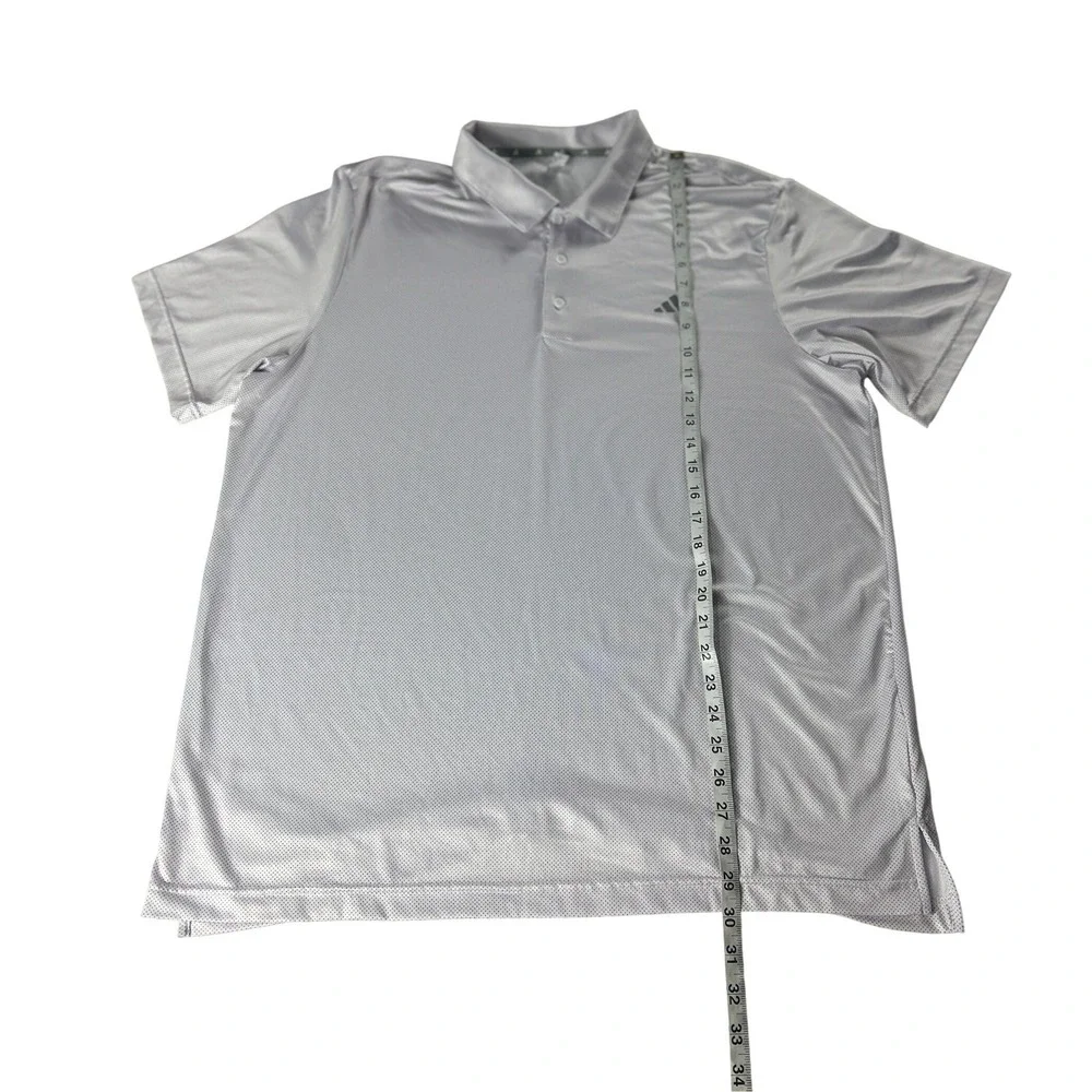 Adidas‎ Mens Performance Polo Shirt XL Gray Micro Dot Short Sleeve ADVR0792