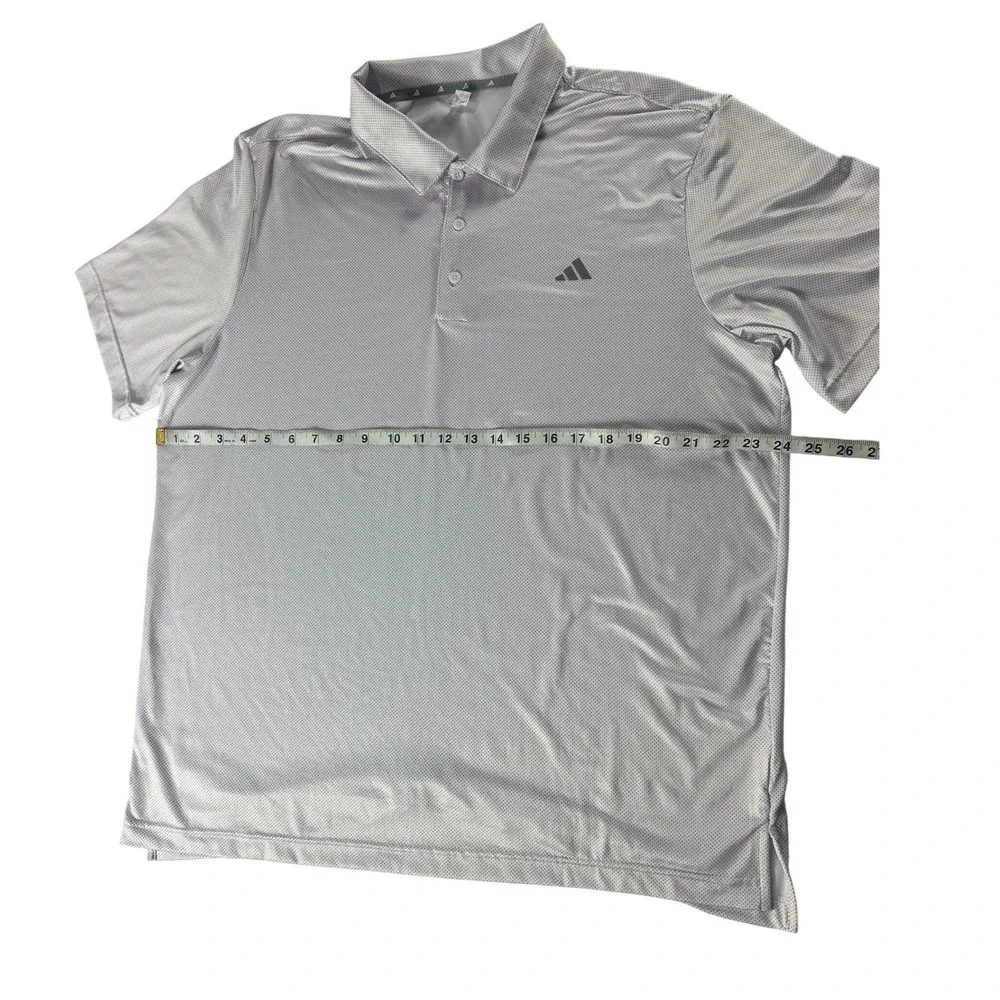 Adidas‎ Mens Performance Polo Shirt XL Gray Micro Dot Short Sleeve ADVR0792
