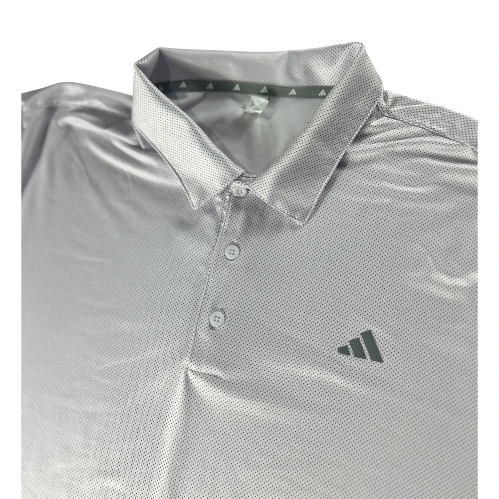 Adidas‎ Mens Performance Polo Shirt XL Gray Micro Dot Short Sleeve ADVR0792