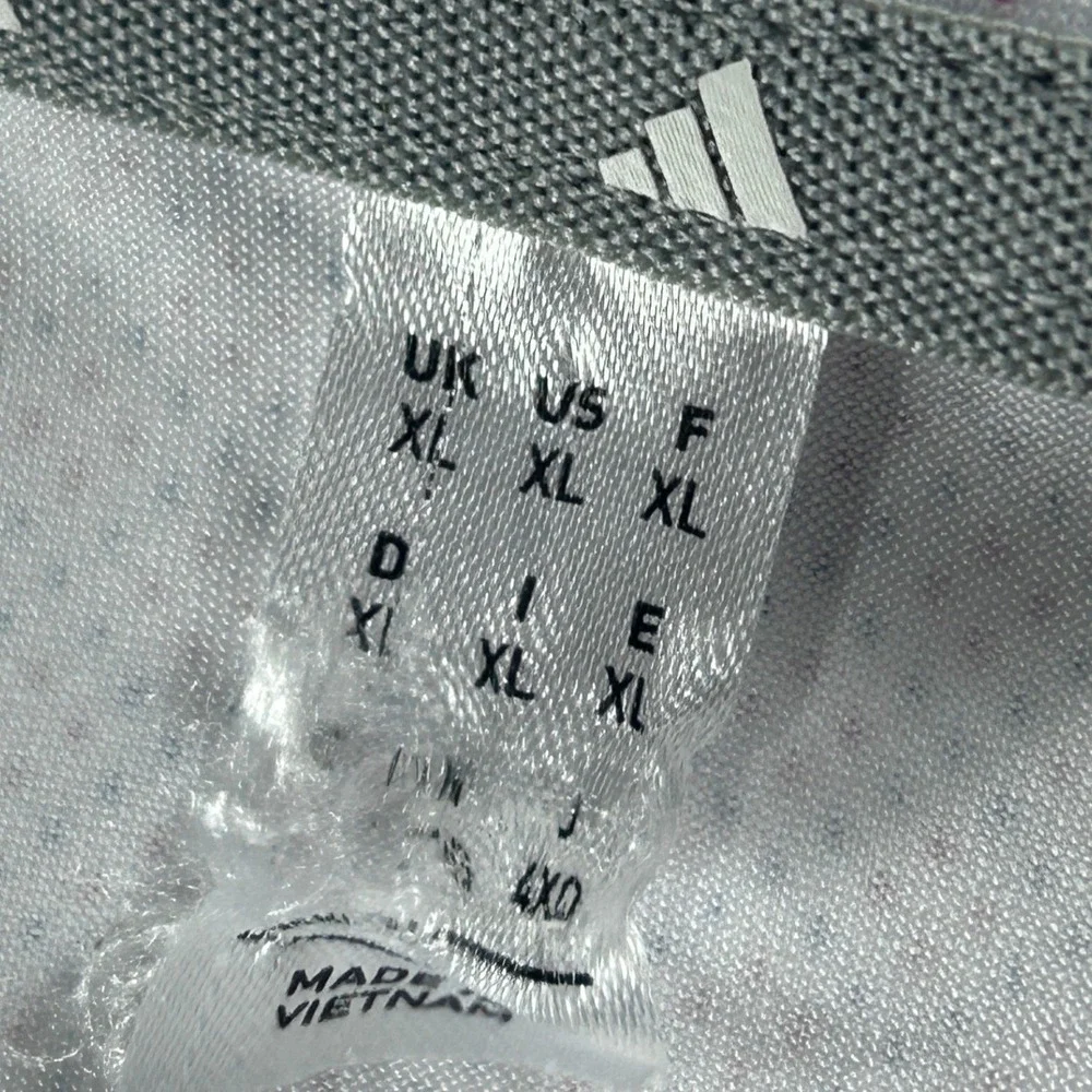 Adidas‎ Mens Performance Polo Shirt XL Gray Micro Dot Short Sleeve ADVR0792