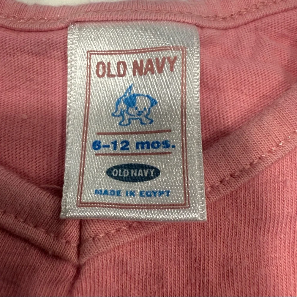 Y2K Old Navy Pink Short Sleeve Kids Babydoll Tee Size 6-12 months