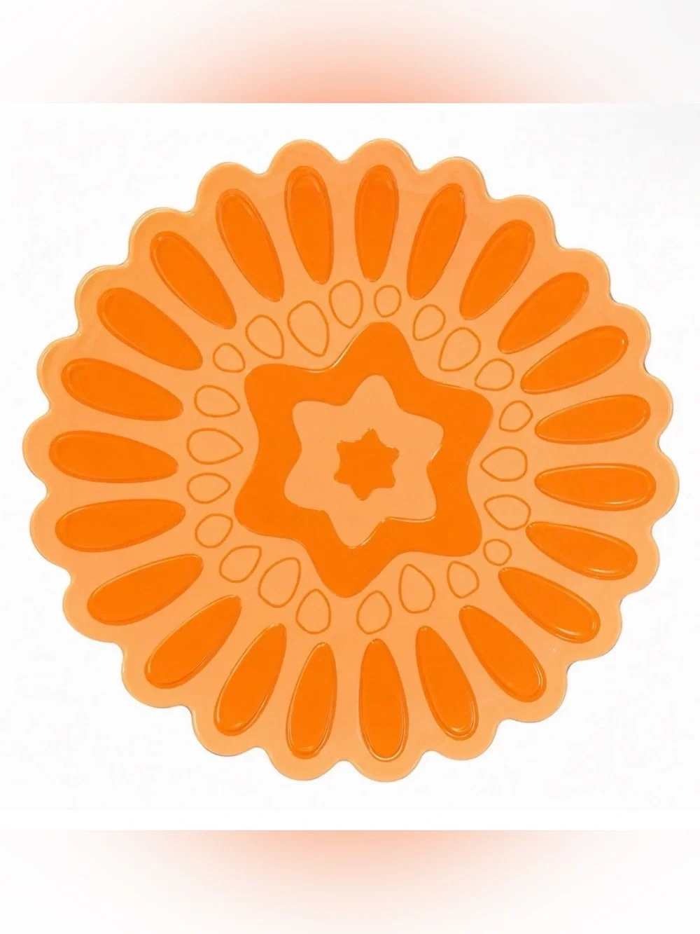 Set of 3 Orange Floral Melamine Plates Top Shelf Dishwasher Safe