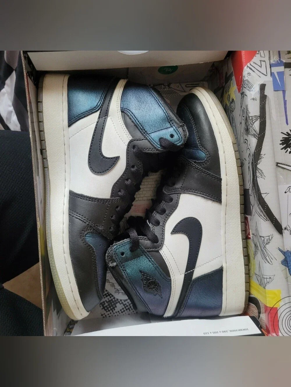 Air Jordan Retro 1 All Star Chameleon Mens Size 6.5 White green Basketball Shoes