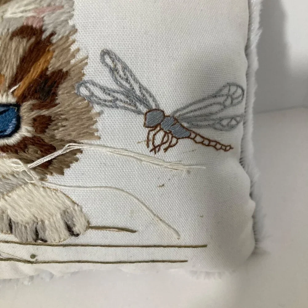 Handmade crewel embroidered