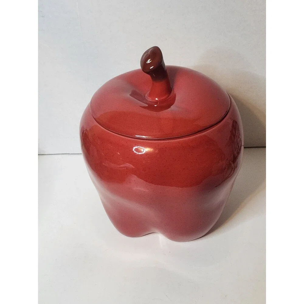 Rare Vintage Large Red Apple Cookie Jar