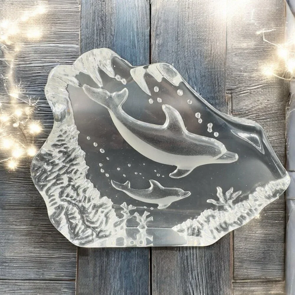 Glass Paperweight vintage clear