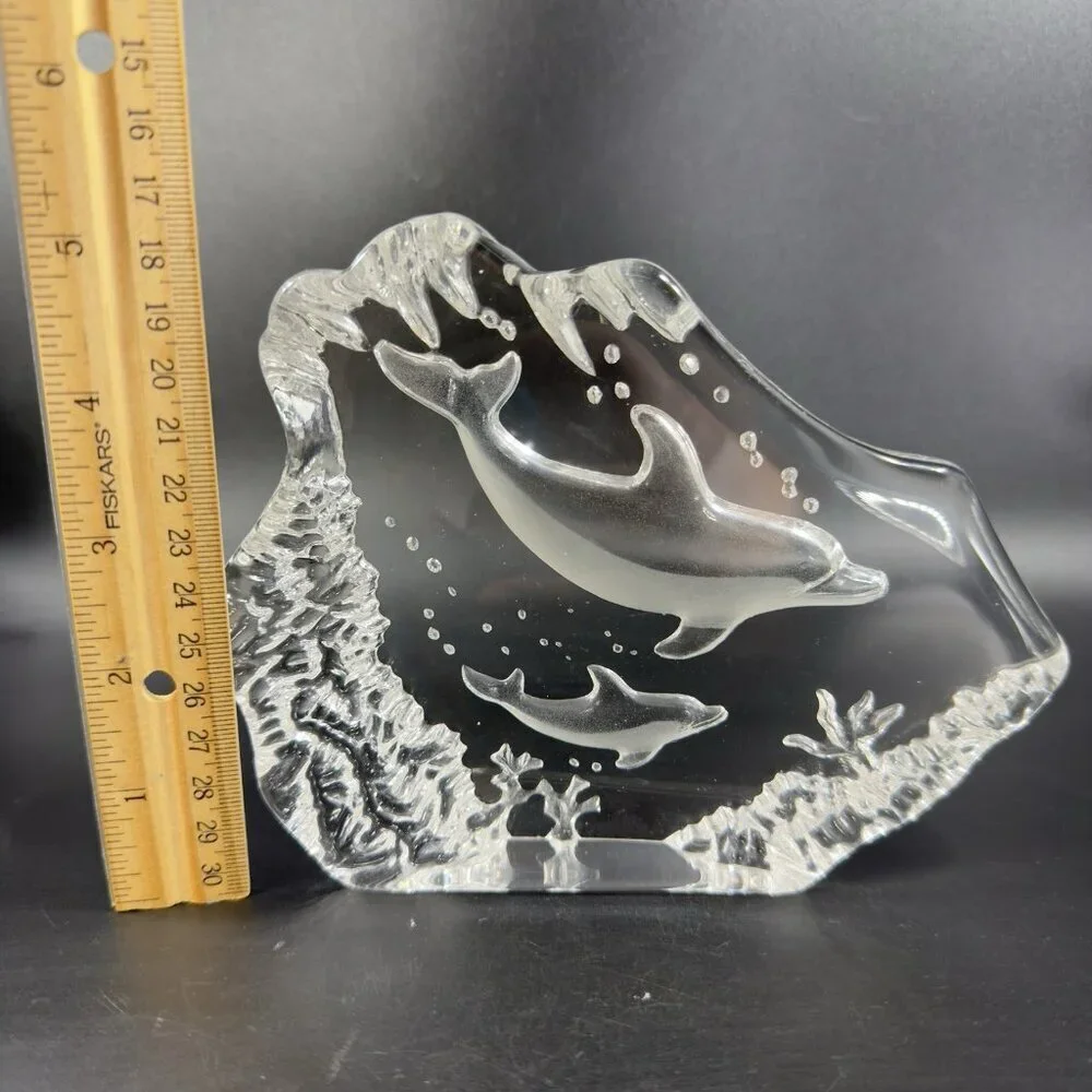 Glass Paperweight vintage clear