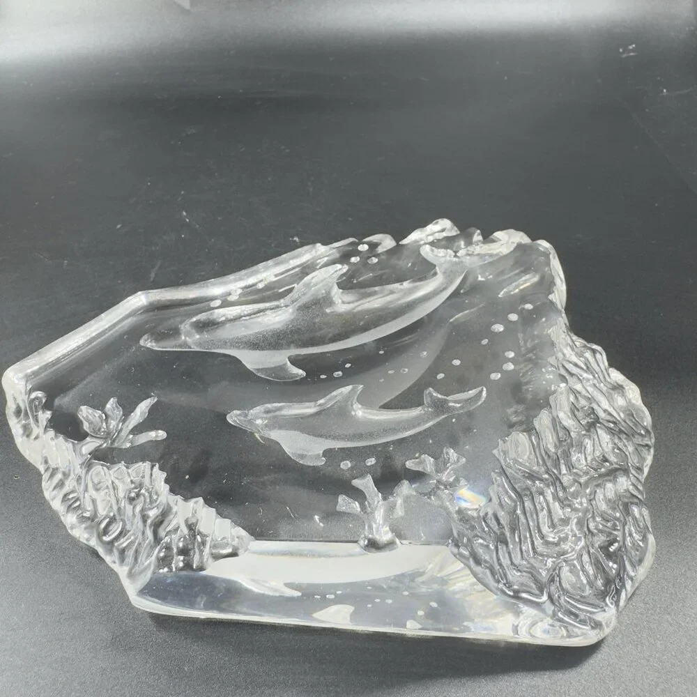 Glass Paperweight vintage clear