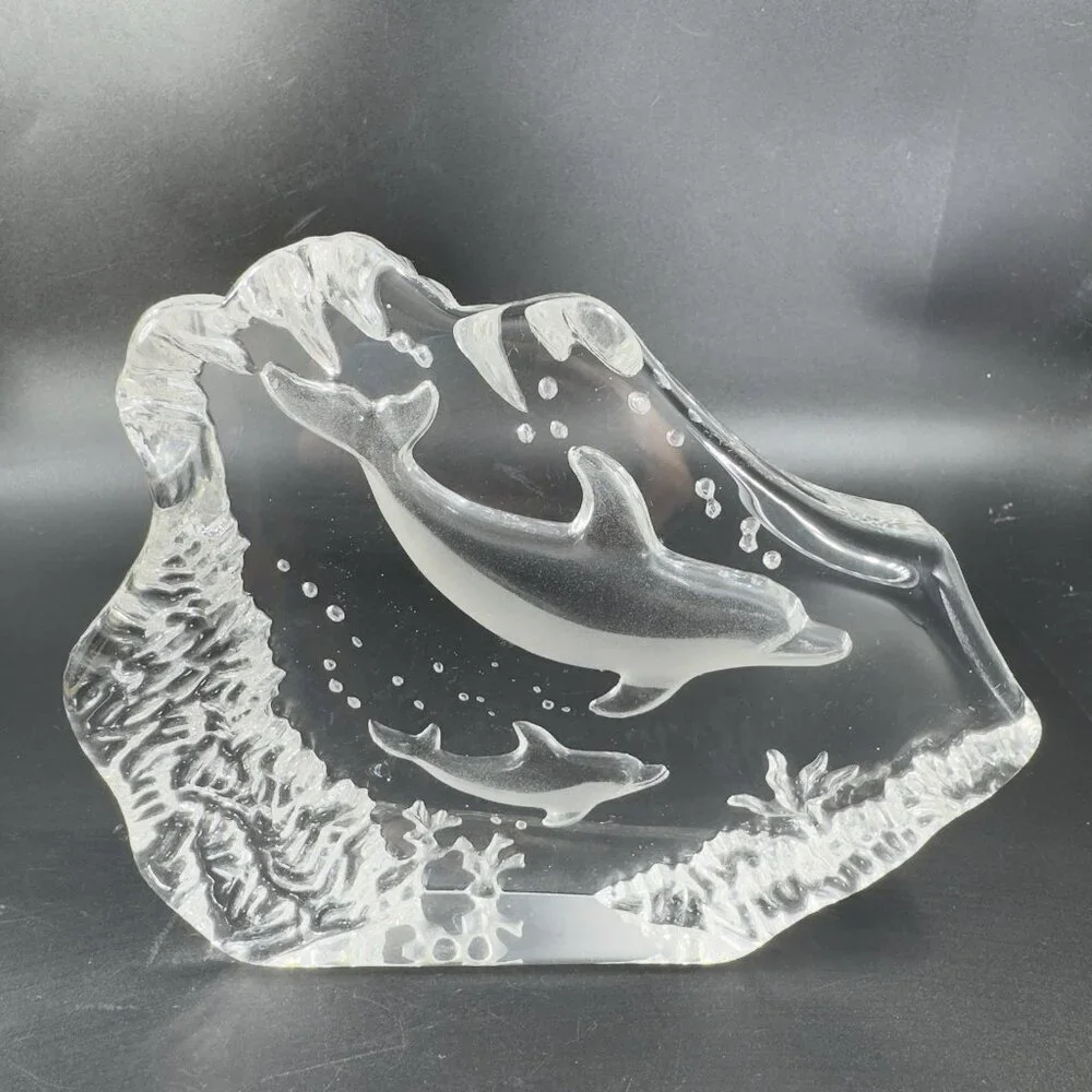 Glass Paperweight vintage clear